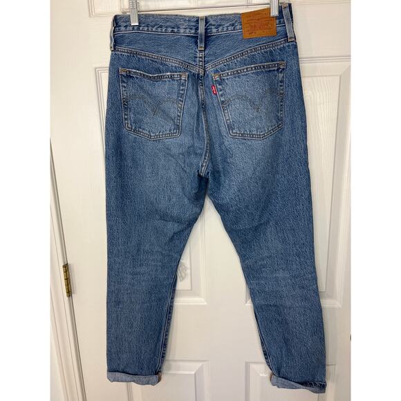 Levi’s Skinny 501 Original Destructed Blue Denim Jean Women's 27 Capsule Summer - Picture 4 of 11